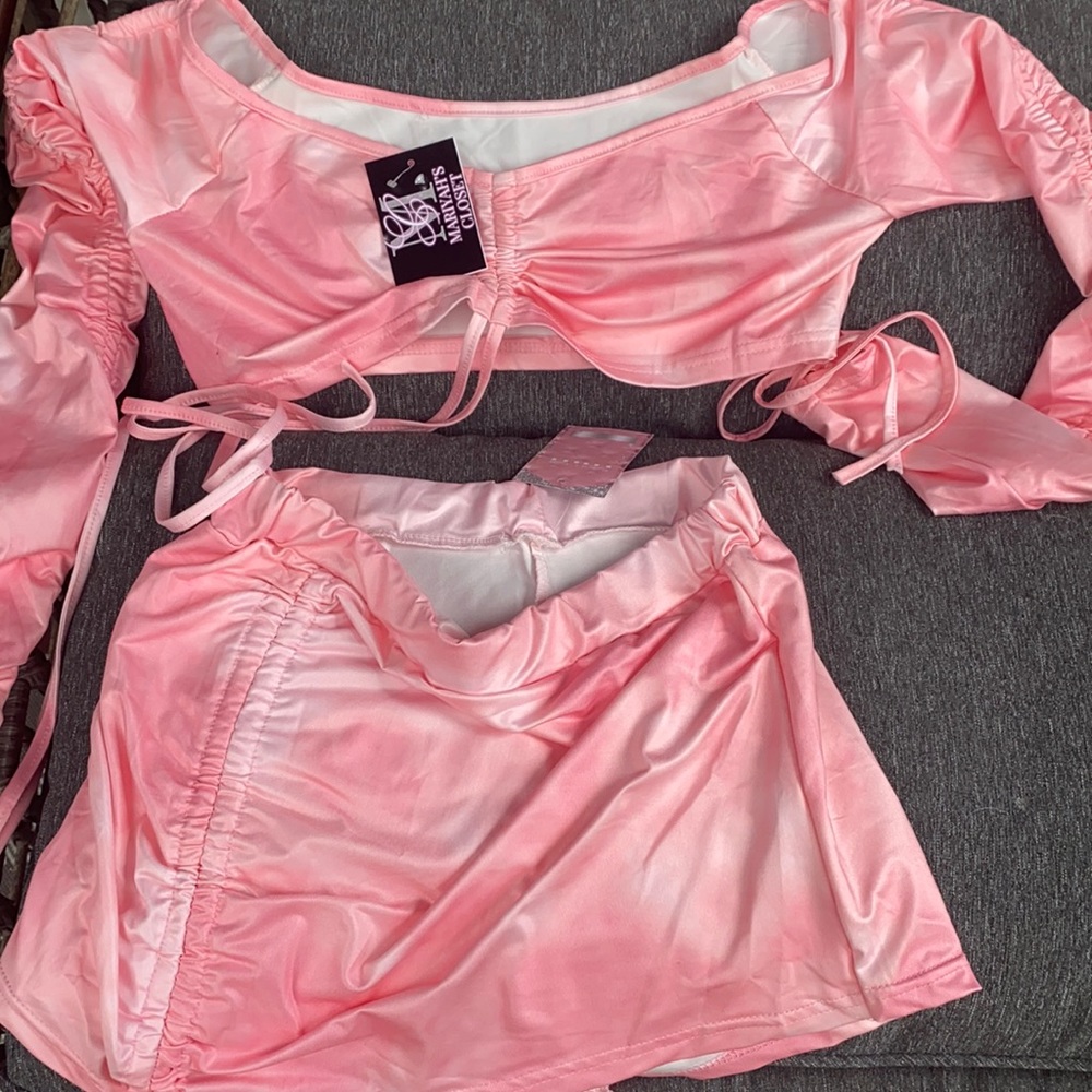 Pink marble 2 piece set